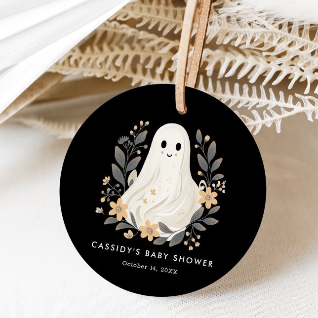 Étiquettes Cadeau Petit Boho Ghost Baby shower d'Halloween (Créateur téléchargé)