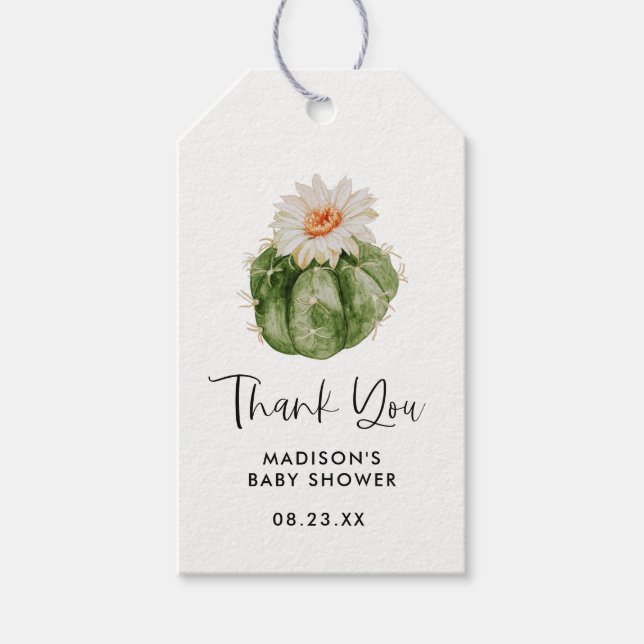 Étiquettes-cadeau Petit Cactus Baby shower Succulent Merci cadeau  (Devant)