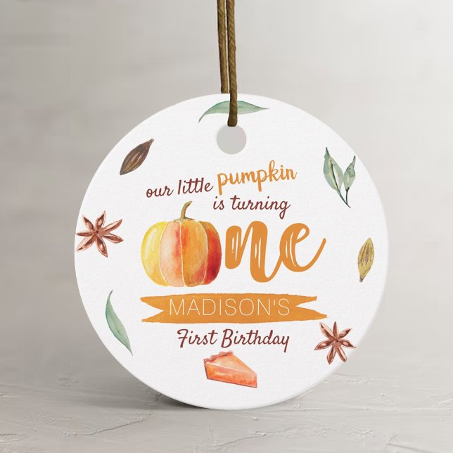 Étiquettes Cadeau Petit Citrouille Automne 1er Anniversaire (Créateur téléchargé)