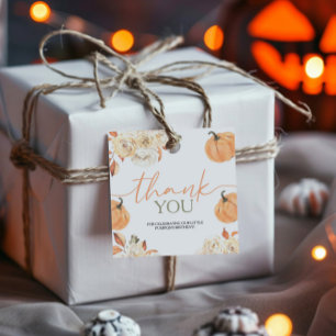 Étiquettes Cadeau Petit Citrouille Premier anniversaire Carré