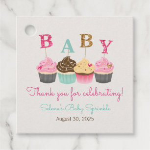 Étiquettes Cadeau Petit Cupcake Baby Sprinkel ou Baby shower