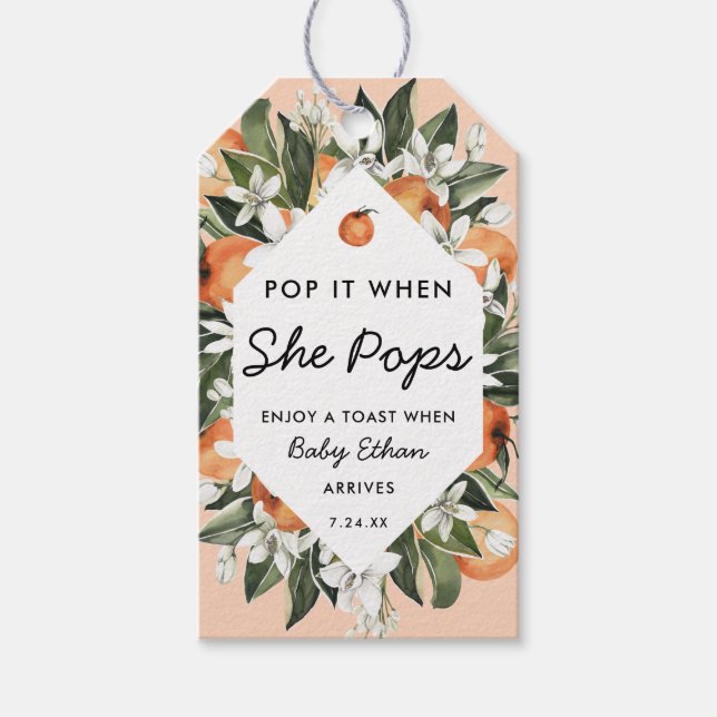 Étiquettes-cadeau Petit Cutie Pop It When She Pop Champagne Botté (Devant)