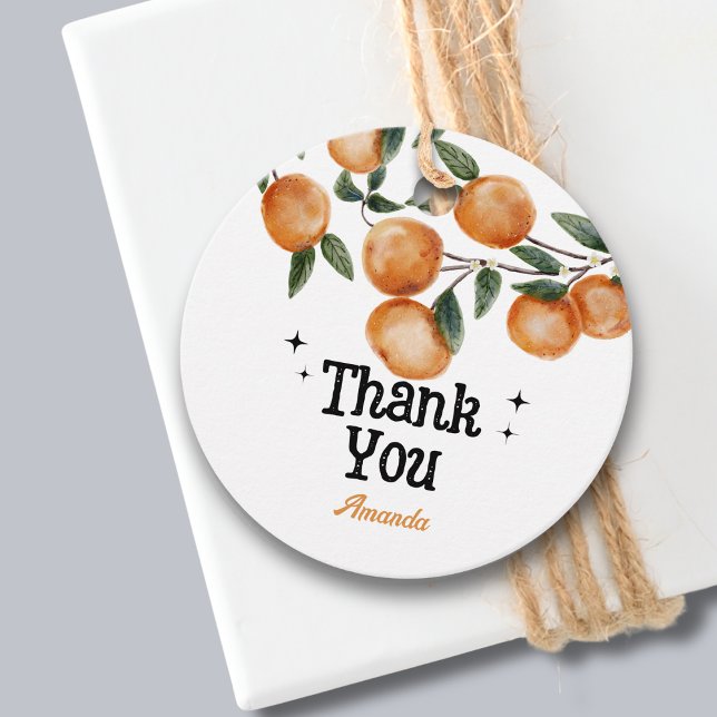Étiquettes Cadeau Petit Merci d'agrumes orange Cutie (Créateur téléchargé)