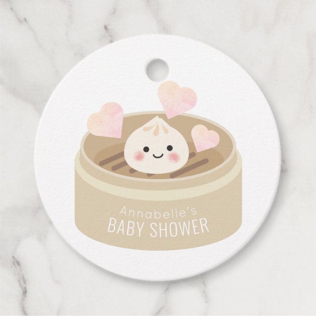 Étiquettes Cadeau Petit Merci de Baby shower en dumping (Devant)