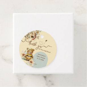 Étiquettes Cadeau Petit miel Baby shower d'ours Merci abeilles ici