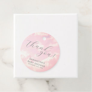 Étiquettes Cadeau Petit morceau du ciel Baby shower rose rêve