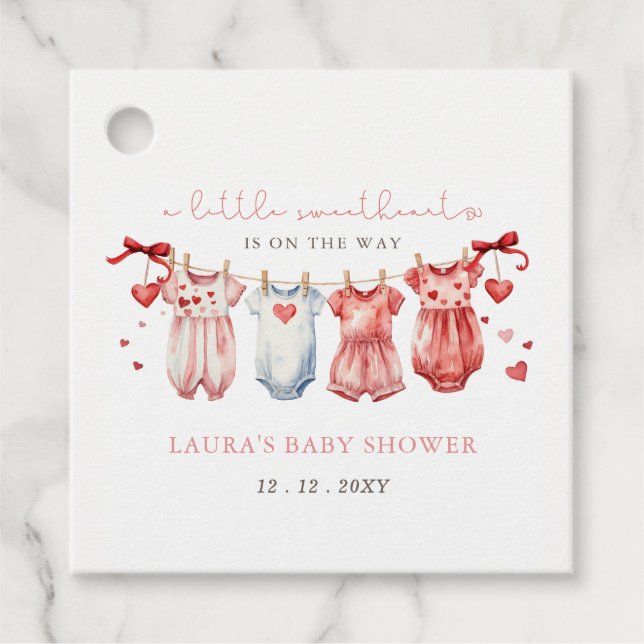 Étiquettes Cadeau Petite amoureuse Valentines Baby shower fille (Devant)