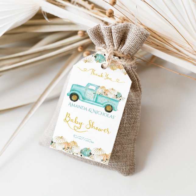 Étiquettes-cadeau Petite citrouille automne bébé shower  (Créateur téléchargé)