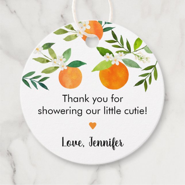 Étiquettes Cadeau Petite Cutie Baby shower Floral (Devant)