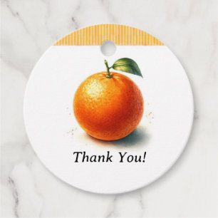 Étiquettes Cadeau Petite Douceur Aquarelle Baby Shower Orange