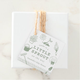 Étiquettes Cadeau Petite pousse Jardin dessinée à la main Baby Showe