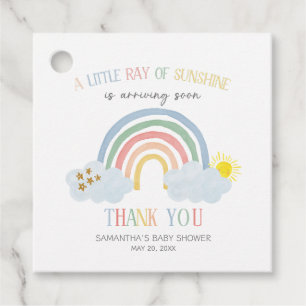 Étiquettes Cadeau Petite Rayon de Soleil Baby Shower Arc-en-Ciel