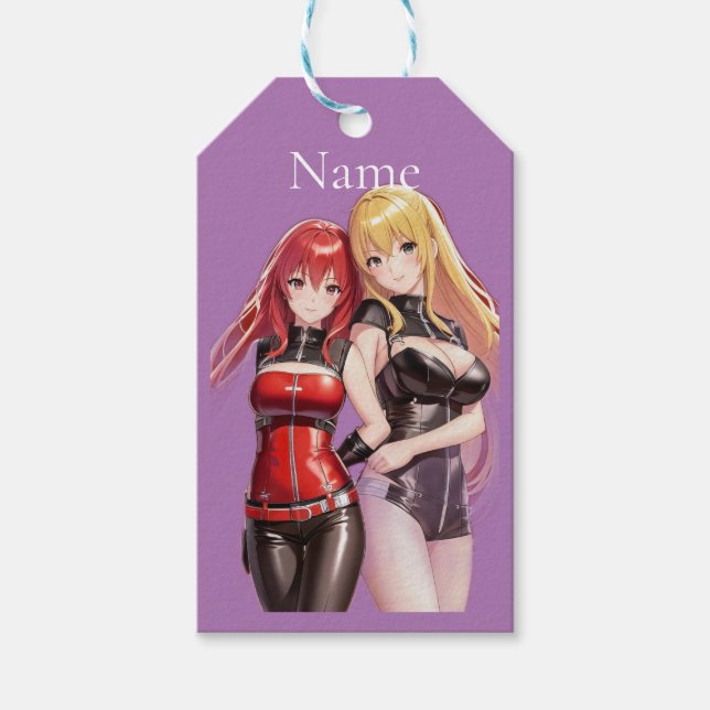Étiquettes-cadeau Petites filles Anime Thunder_Cove (Devant)