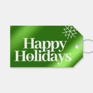 Étiquettes-cadeau Pétrole vert minimaliste Joyeuses fêtes de neige f