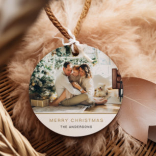 Étiquettes Cadeau Photo Christmas Gift Tag Modern Holiday Minimal