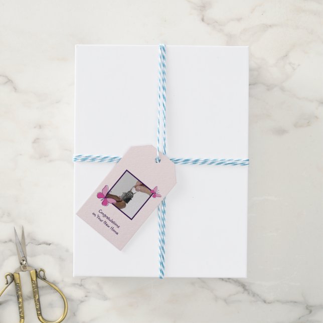 Étiquettes-cadeau Photo clé personnalisée Félicitations pour votre n (Avec de laficelle)