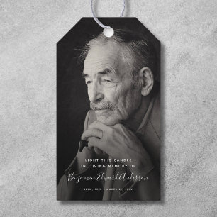 Étiquettes-cadeau Photo commémorative Bougie Funeral Keepsaké