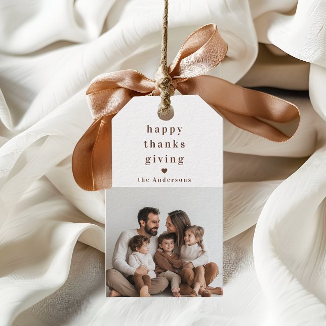 Étiquettes-cadeau Photo de Bon thanksgiving personnalisée (Créateur téléchargé)