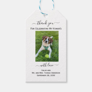 Étiquettes-cadeau Photo de chien chat Mon remerciement de mariage hu
