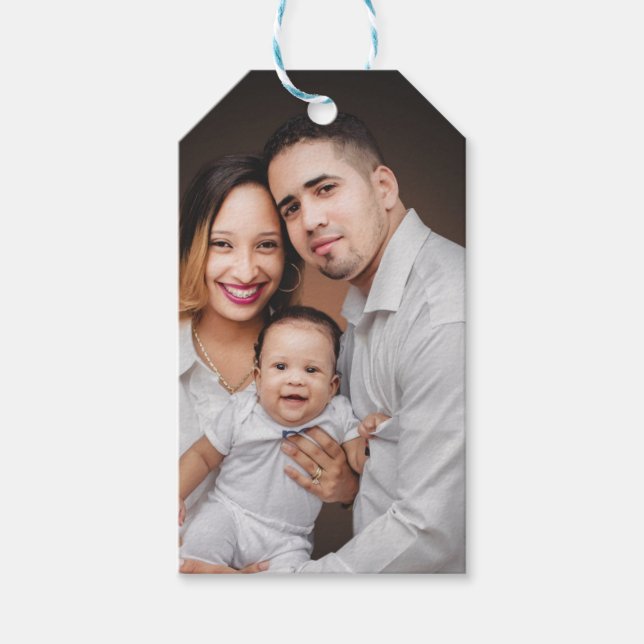 Étiquettes-cadeau Photo de famille personnalisée personnalisée perso (Devant)