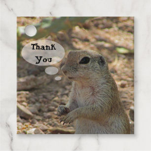 Étiquettes Cadeau Photo de l'écureuil de terre Remerciements Animal