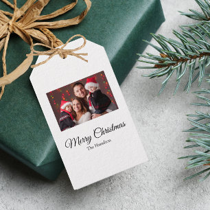Étiquettes-cadeau Photo de Noël simple