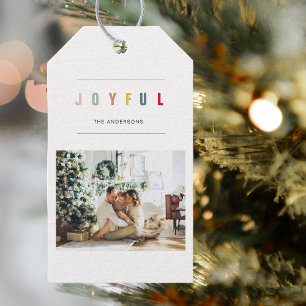 Étiquettes-cadeau Photo de Noël simple et moderne   Joyeuses vacance