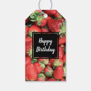 Étiquettes-cadeau Photo de Red Juicy Strawberries Anniversaire
