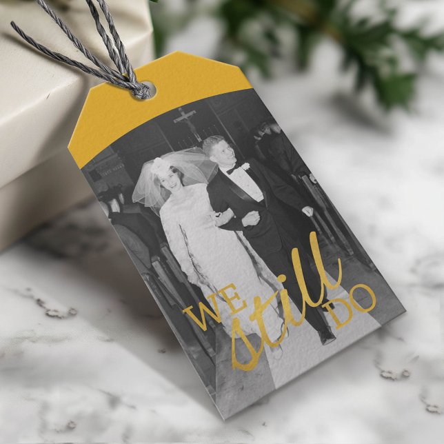 Étiquettes-cadeau Photo du 50e anniversaire du Mariage - Nous le fai (Custom Gift Tag)