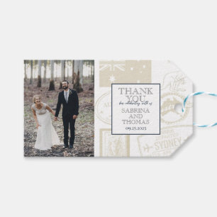 Étiquettes-cadeau Photo Mariage de Navy Blue Australia