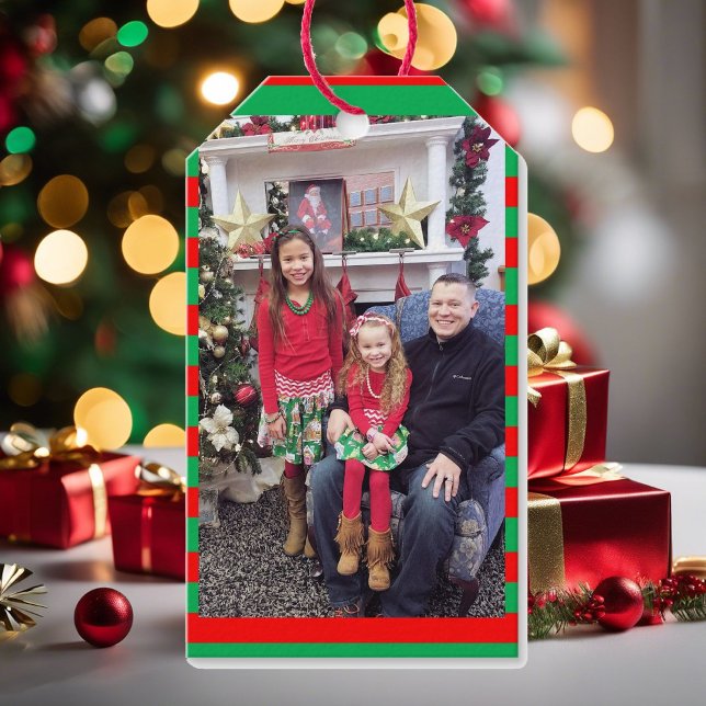 Étiquettes-cadeau PHOTO & Nom Ensemble de 10 grands Noël (Créateur téléchargé)
