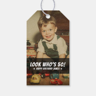 Étiquettes-cadeau Photo personnalisé Rétro Cool Drôle Anniversaire