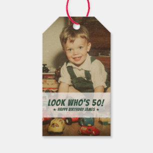 Étiquettes-cadeau Photo personnalisé Rétro Cool Drôle Fête d'anniver