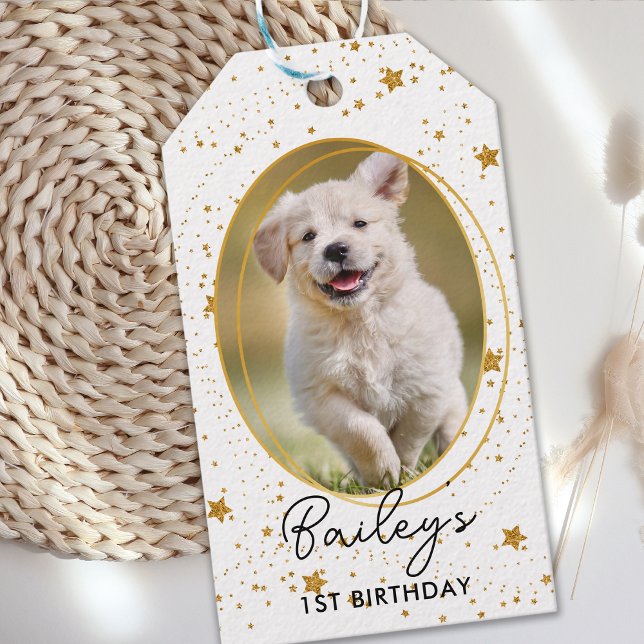 Étiquettes-cadeau Photo personnalisée Chien animal de compagnie Anni (Créateur téléchargé)