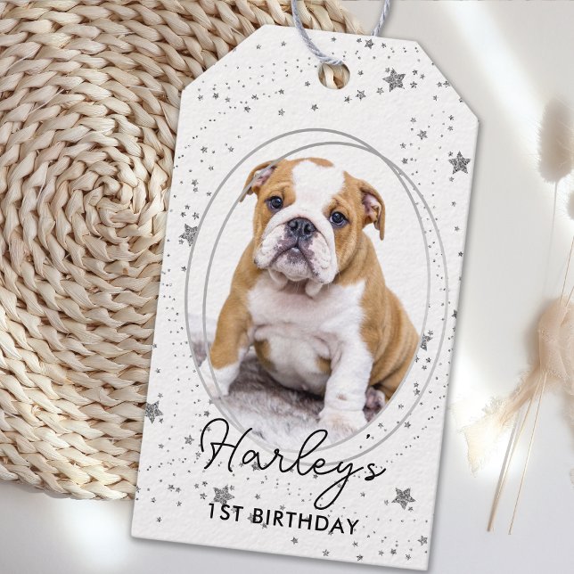 Étiquettes-cadeau Photo personnalisée Chien animal de compagnie Anni (Créateur téléchargé)