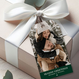 Étiquettes-cadeau Photo personnalisée Saison Salutation Noël