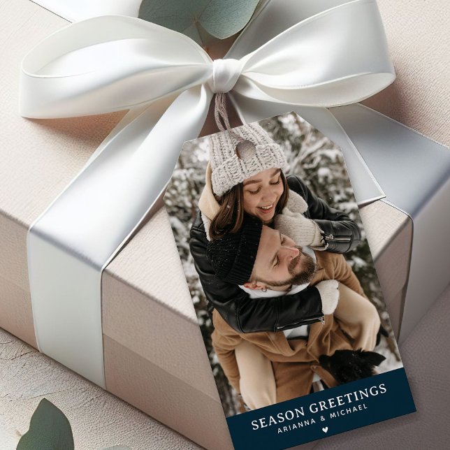 Étiquettes-cadeau Photo personnalisée Saison Salutation Noël (Créateur téléchargé)