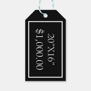 Étiquettes-cadeau Photographie noir et blanc Taille et prix de l'imp