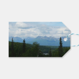 Étiquettes-cadeau Photographie panoramique de la chaîne de montagnes