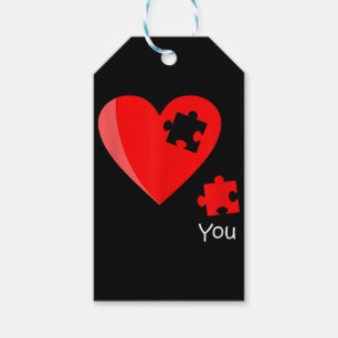 Étiquettes-cadeau Pièce manquante Puzzle Coeur Valetines Chemise Jou