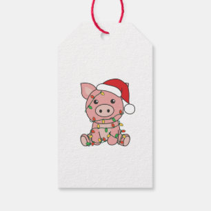 Étiquettes-cadeau Pig Christmas Winter Animals