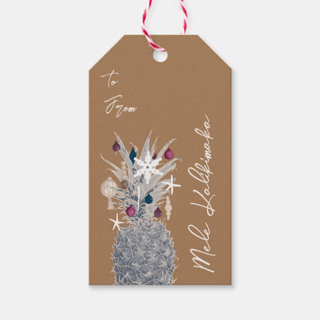 Étiquettes-cadeau Pin de l'île givrée, Plum de sucre (Devant)