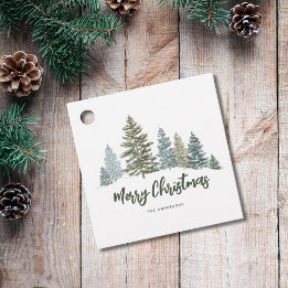 Étiquettes Cadeau Pin Rustique Noël personnalisé