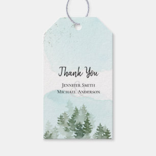 Étiquettes-cadeau Pine Trees Turquoise et Sage Mariage Tags cadeaux