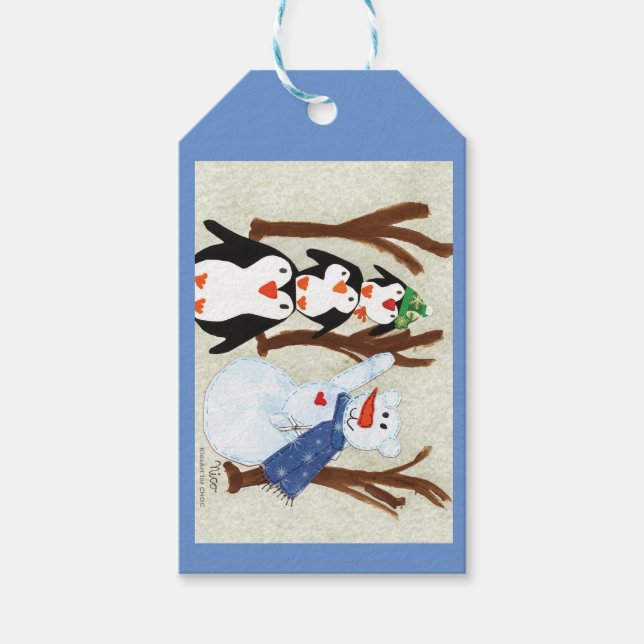 Étiquettes-cadeau Pingouin - Art pour enfants pour CHOC (Devant)