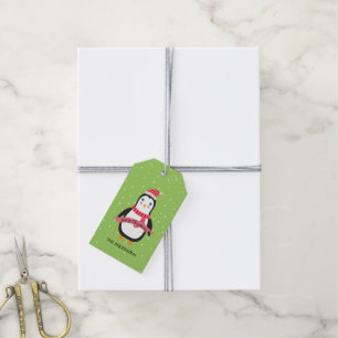 Étiquettes-cadeau Pingouin mignon customisé de "Joyeux Noël"