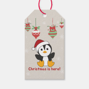 Étiquettes-cadeau Pingouin Noël Neige Hiver Animaux Penguins Gif