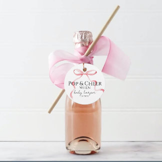 Étiquettes Cadeau Pink Bow Pop And Cheer 
