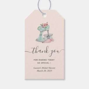 Étiquettes-cadeau Pink Cake mixer Fête des mariées Merci Tags cadeau