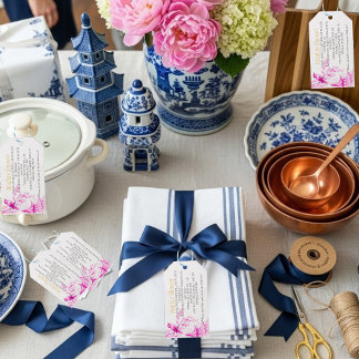 Étiquettes-cadeau Pink Chinoiserie  Bridal Display Shower enclosure